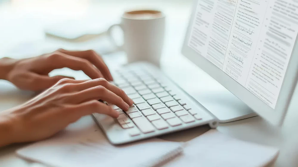 Auto-entrepreneur gérant sa comptabilité depuis son bureau personnel